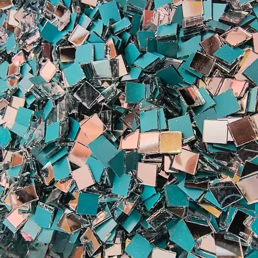 Square Real Glass Craft Mirrors 500 Pieces for Lippan Art, Mud Work, Mandala Art, Embroidery, DIY Craft Decoration, Mosaic Mirror Tiles for Wall Decor & Jewellery Making India image 1
