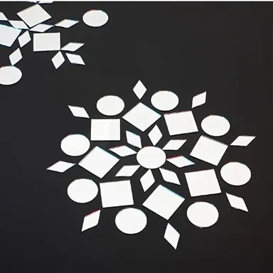 PAR DESIGN 6 Shapes Decorative Craft Mirror Set 1200 Pcs with Fabric Glue Combo Round Triangle Square Eye Tilak Burfi Glass Mirrors for Lippan Art Mandala DIY Home Wall Decor India thumbnail 3