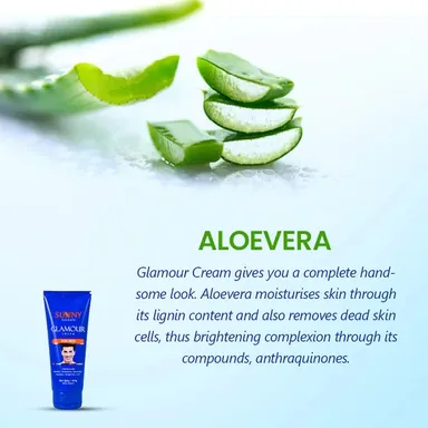 Glamour Cream for Men 100gms Skin Brightening Moisturising Face Cream for Men with Oil Control Hydration Daily Use Anti Dullness Fairness Enhancing Cream for Men for All Skin Types India Grooming Skincare thumbnail 3
