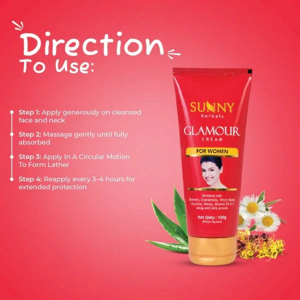 Glamour Cream for Women 100g Skin Brightening Moisturising Face Cream for Women Hydrating Daily Use Anti Dullness Glow Enhancing Lightweight Non Greasy Face Cream for All Skin Types Women Skincare India image 6