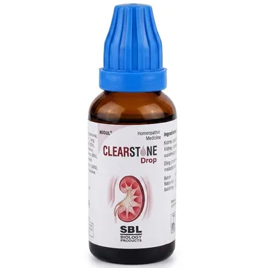 SBL Clearstone Drops 30ml Homeopathic Kidney Stone Support Formula for Urinary Tract Health Pain Relief Support Natural Stone Dissolution Aid Urine Flow Improvement Drops for Men Women India thumbnail 1