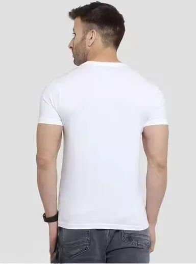 SST Fashion Premium White Zigzag Design Printed Polyester T-Shirt for Men & Women Casual Streetwear Lightweight Breathable Stylish Daily Wear Tee White  M thumbnail 1
