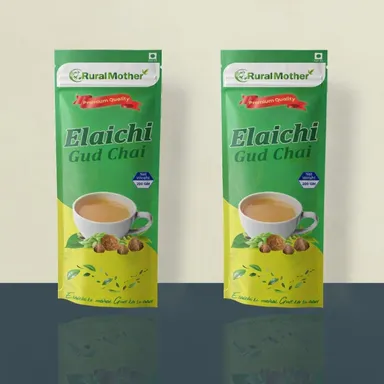Rural Mother Elaichi Gud Chai Natural Cardamom Jaggery Tea Powder Traditional Indian Herbal Chai for Immunity Digestion Energy No Refined Sugar Authentic Desi Blend thumbnail 0