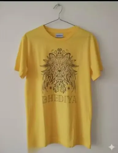 SST Fashion Premium Yellow Wolf Graphic Printed Polyester T-Shirt for Men & Boys | Stylish Streetwear Animal Wild Wolf Designer Casual Half Sleeve Round Neck Tee Yellow S thumbnail 0
