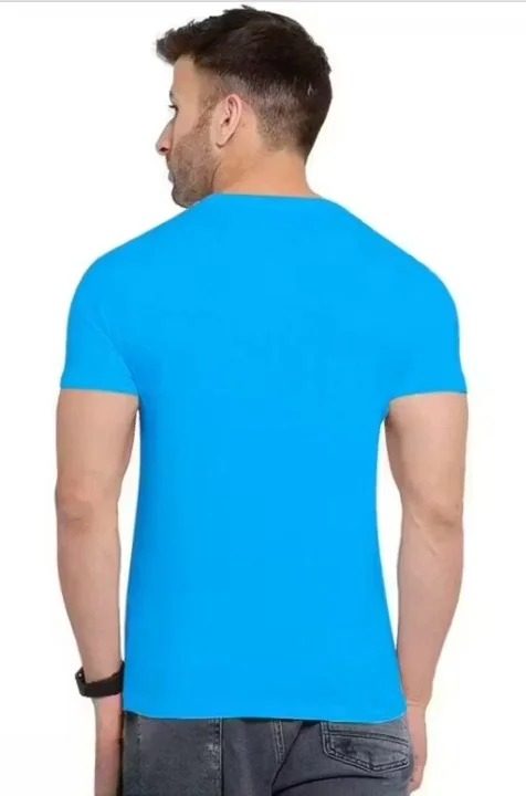 SST Fashion Blue Hand Heart Graphic Printed Polyester Premium Casual T-Shirt for Men Boys Unisex Summer Wear Round Neck Lightweight Breathable Streetwear Trendy Love Symbol Designer Tee India Blue S image 2