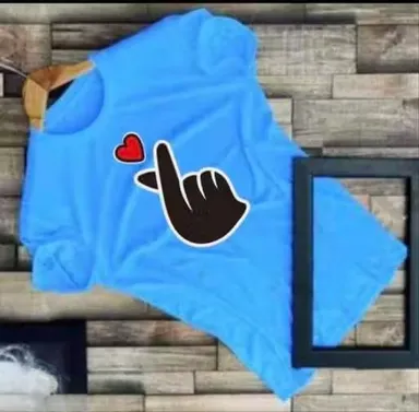 SST Fashion Blue Hand Heart Graphic Printed Polyester Premium Casual T-Shirt for Men Boys Unisex Summer Wear Round Neck Lightweight Breathable Streetwear Trendy Love Symbol Designer Tee India Blue XL thumbnail 0