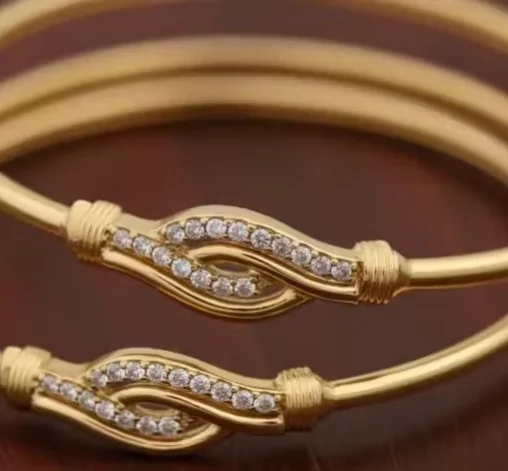 Princess Beautiful Gold Plated Kadli Style Adjustable Bracelet & Bangles Set for Women and Girls Traditional Fancy Designer Alloy Brass Chunky Shimmering Fashion Jewellery for Daily Wear Wedding Party Ethnic Look India Bracelet  2.2  image 2