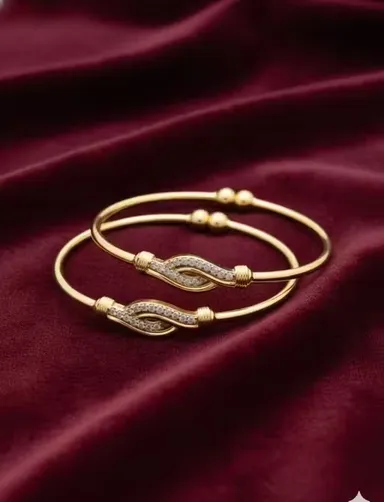 Princess Beautiful Gold Plated Kadli Style Adjustable Bracelet & Bangles Set for Women and Girls Traditional Fancy Designer Alloy Brass Chunky Shimmering Fashion Jewellery for Daily Wear Wedding Party Ethnic Look India Bracelet  2.5 thumbnail 0