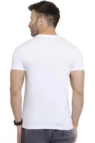 Premium White Polyester T-Shirt for Men and Boys | Stylish Lightweight Breathable Quick Dry Round Neck Casual Wear Gym Sports Fashion Everyday Comfort Tee White L thumbnail 1