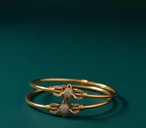 Princess Beautiful Gold Plated Kadli Style Adjustable Bracelet & Bangles Set for Women and Girls Traditional Fancy Designer Alloy Brass Chunky Shimmering Fashion Jewellery for Daily Wear Wedding Party Ethnic Look India Bangles 2.4 image 2