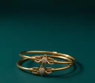 Princess Beautiful Gold Plated Kadli Style Adjustable Bracelet & Bangles Set for Women and Girls Traditional Fancy Designer Alloy Brass Chunky Shimmering Fashion Jewellery for Daily Wear Wedding Party Ethnic Look India Bangles  2.10 thumbnail 1
