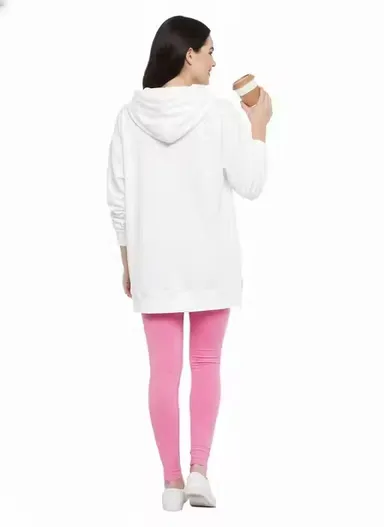Women High Waist Stretchable Leggings Slim Fit Activewear Gym Yoga Pants Tummy Control Ankle Length Solid Workout Tights Daily Wear India Fitness Leggings Baby Pink XL thumbnail 2