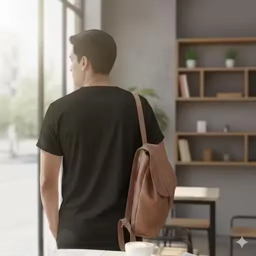 Men’s Solid Black Cotton T-Shirt Regular Fit Breathable Casual Wear for Men Half Sleeve Round Neck Summer Daily Wear Soft Fabric Gym Travel Basic Tee Black XXL image 2