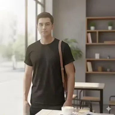 Men’s Solid Black Cotton T-Shirt Regular Fit Breathable Casual Wear for Men Half Sleeve Round Neck Summer Daily Wear Soft Fabric Gym Travel Basic Tee Black XXL thumbnail 0