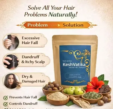 Herbal Hair Powder for Healthy Scalp Strong Hair Growth Amla Reetha Shikakai Hibiscus Bhringraj Ayurvedic Natural Hair Care Powder Chemical Free Hair Fall Control Dandruff Treatment India thumbnail 1