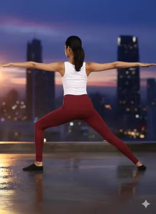 Women’s Flex 4-Way Stretch High Waist Seamless Gym Leggings for Yoga, Workout, Running, Squat Proof Soft Breathable Activewear Tights for Daily Wear India Maroon XL image 3