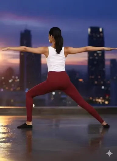 Women’s Flex 4-Way Stretch High Waist Seamless Gym Leggings for Yoga, Workout, Running, Squat Proof Soft Breathable Activewear Tights for Daily Wear India Maroon XXL thumbnail 2