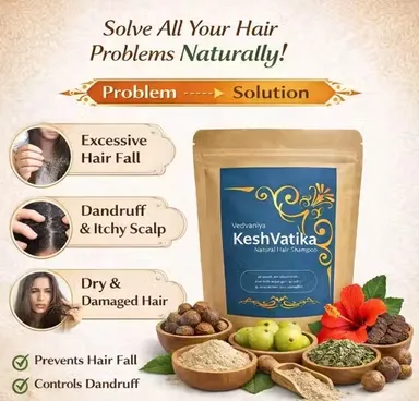 Pure Herbal Hair Wash Powder Amla Reetha Shikakai Hibiscus Bhringraj Ayurvedic Natural Hair Care Powder Chemical Free Hair Cleanser for Hair Fall Control Dandruff Free Strong Healthy Hair India thumbnail 1