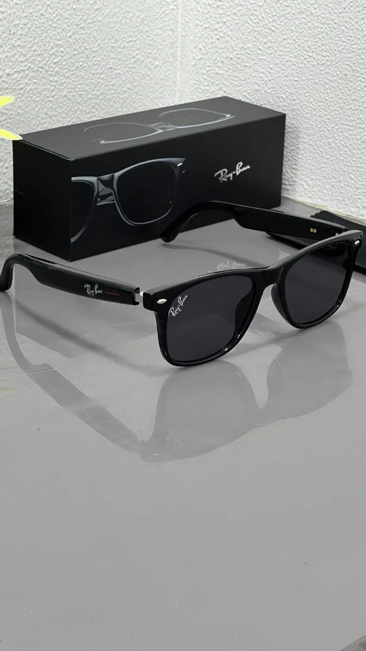 Black Ray-Ban Sunglasses for Men & Women Premium UV Protection Stylish Black Frame Designer Eyewear for Driving Travel Daily Fashion Wear image 2
