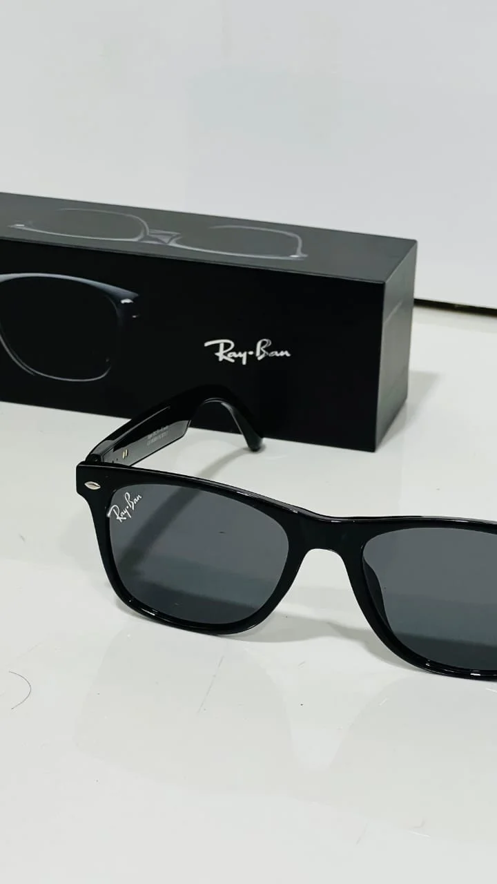 Black Ray-Ban Sunglasses for Men & Women Premium UV Protection Stylish Black Frame Designer Eyewear for Driving Travel Daily Fashion Wear image 3