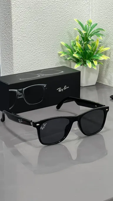 Black Ray-Ban Sunglasses for Men & Women Premium UV Protection Stylish Black Frame Designer Eyewear for Driving Travel Daily Fashion Wear thumbnail 3