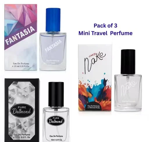 KYC Unisex Mini Perfume Set 3 x 10 ml Eau De Parfum Premium Long Lasting Travel Size Pocket Perfume for Men and Women Gift Set Daily Wear Office Party Fragrance Combo Pack image 1