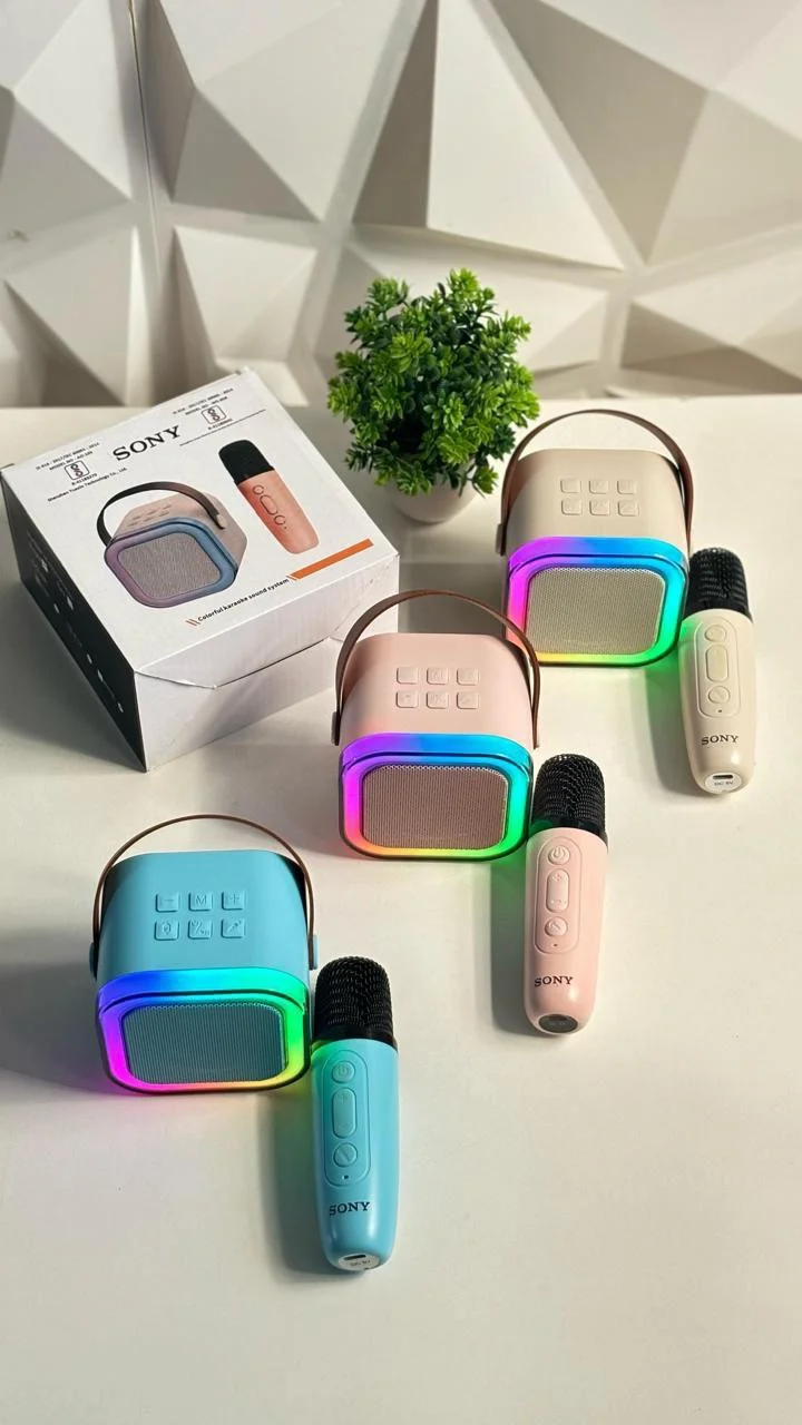 Premium Wireless Bluetooth Karaoke Machine Portable Mini Speaker with Rechargeable Mic, RGB LED Lights, Voice Changer, Hi-Fi Sound for Kids & Adults Parties image 2