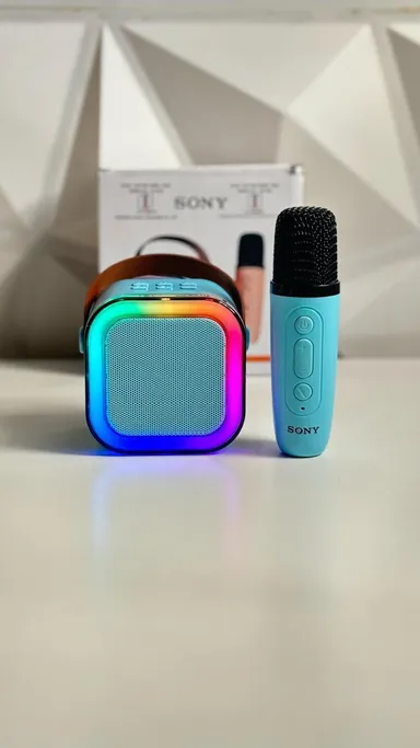 Premium Wireless Bluetooth Karaoke Machine Portable Mini Speaker with Rechargeable Mic, RGB LED Lights, Voice Changer, Hi-Fi Sound for Kids & Adults Parties thumbnail 2