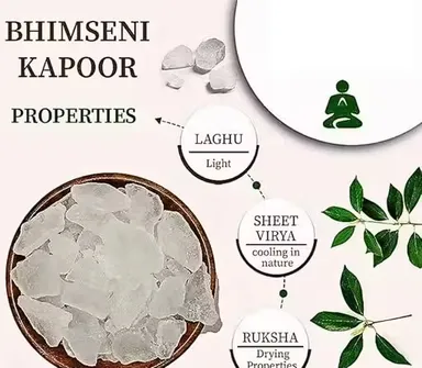 Pure Bhimseni Kapoor 100 gm Natural Camphor Dagadiya Kapur for Puja Havan Meditation Organic Desi Kapoor Long Lasting Aroma Room Freshener Spiritual Use Combo Pack 50 gm plus 50 gm thumbnail 1