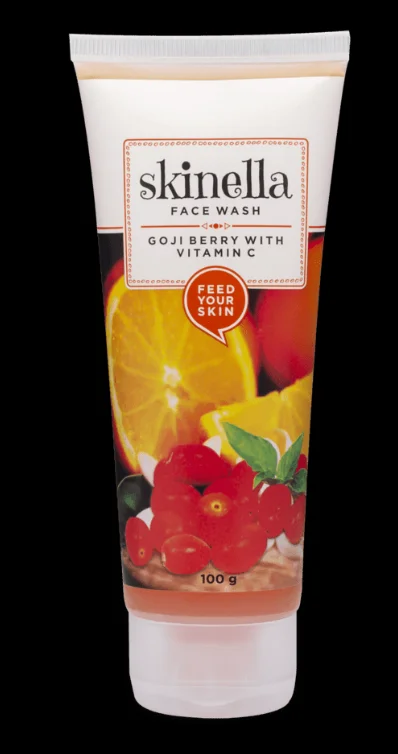 Skinella Gojiberry Vitamin C Face Wash 100g Brightening Anti-Acne Hydrating Cleanser for Glowing Skin Oil Control Deep Cleansing Paraben Free Facewash for Men Women India image 1