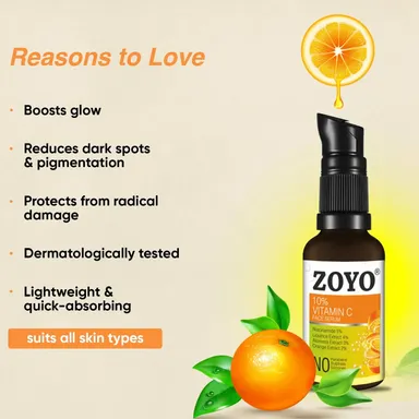Zoyo Vitamin Face Serum 30ml Hydrating Skin Brightening Anti Ageing Glow Serum with Vitamins Lightweight Fast Absorbing Daily Use Face Care Serum for All Skin Types India thumbnail 2