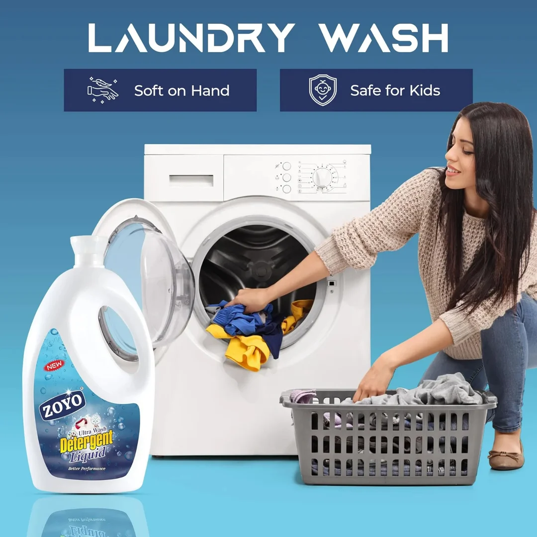Zoyo Ultra Wash Liquid Detergent 5 L High Performance Deep Cleaning Laundry Formula Powerful Stain Removal Fresh Fragrance Liquid Wash for Front Load Top Load Washing Machines Brightens Clothes Fabric Care Solution India image 4