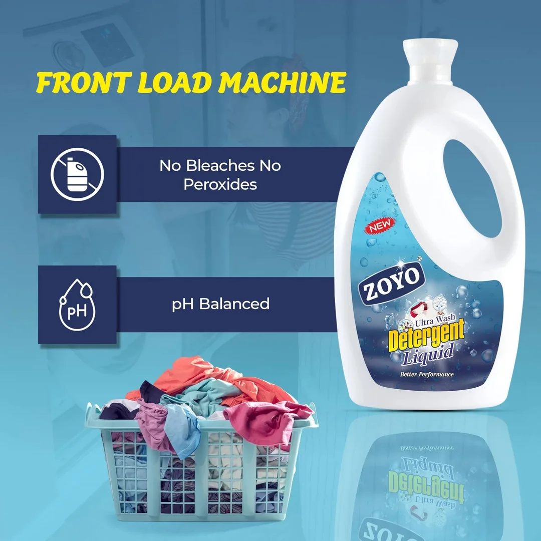 Zoyo Ultra Wash Liquid Detergent 5 L High Performance Deep Cleaning Laundry Formula Powerful Stain Removal Fresh Fragrance Liquid Wash for Front Load Top Load Washing Machines Brightens Clothes Fabric Care Solution India image 5