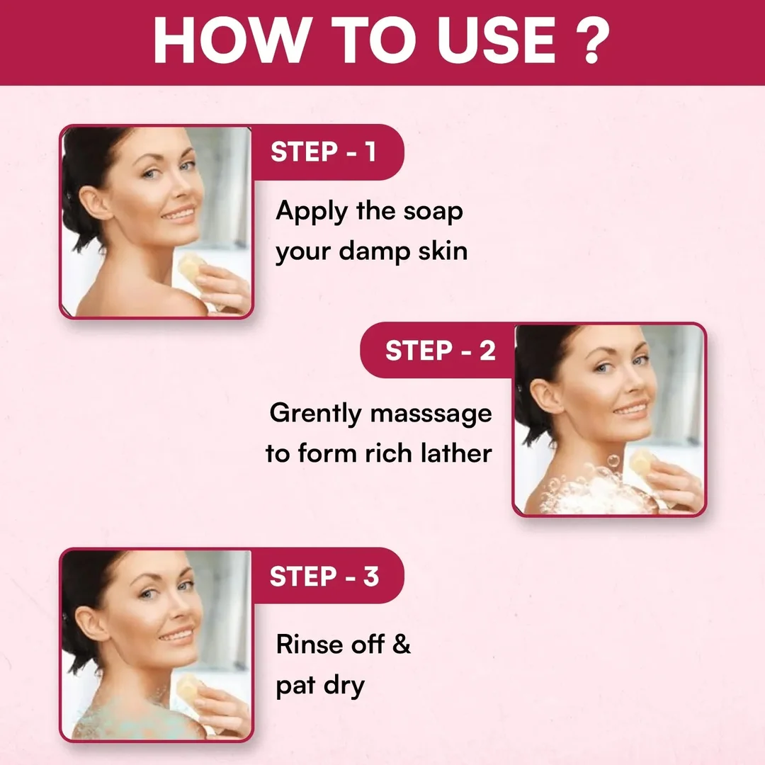 Zoyo Rose Soap 125g Pack of 4 Bathing Soap Bars with Rose Fragrance Moisturising Skin Cleansing Soap for Soft Smooth Glowing Skin Daily Use Personal Care Family Pack India image 6