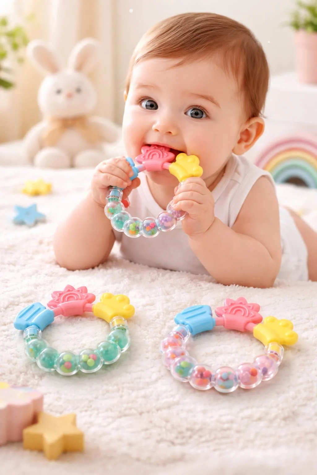 Silicone Fruit Shape Baby Teether Set BPA Free Soft Chew Toys for 3 to 6 Months 6 to 12 Months Babies Multicolour Combo Teething Relief Easy Grip Sensory Gum Massager Infant Teethers Pack image 1