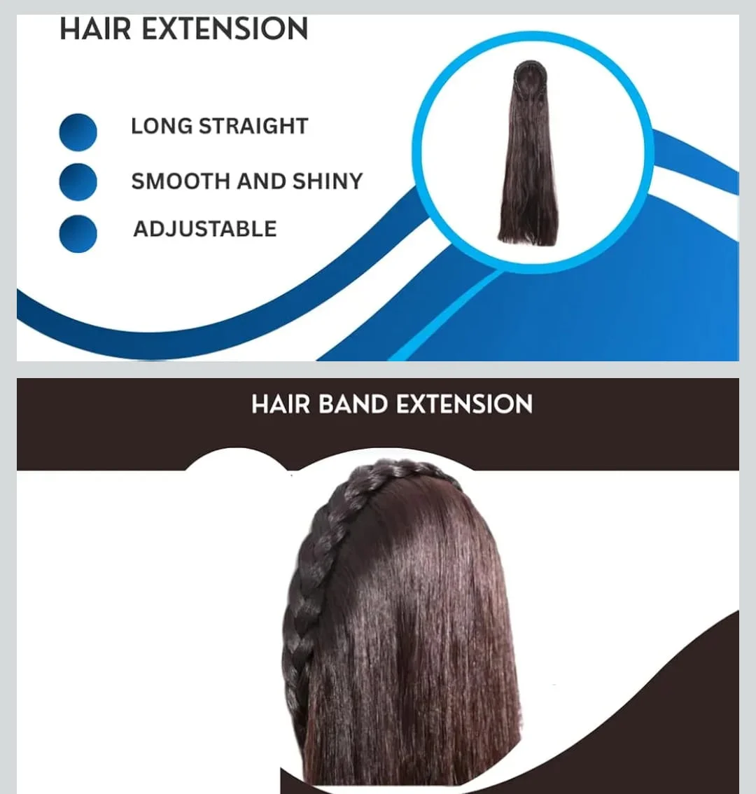 Long Wavy Dark Brown Clip In Hair Extension Half Up Braided Crown Synthetic Hairpiece 24 Inch Natural Look Ponytail Extension for Women Daily Wear Party Styling image 6