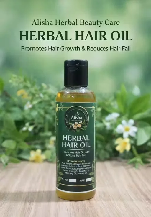 Herbal Hair Oil Natural Ayurvedic Hair Growth Oil Anti Hair Fall Treatment for Strong Long Thick Hair Nourishing Scalp Care Oil for Men Women Damage Repair Dry Frizzy Hair India image 1