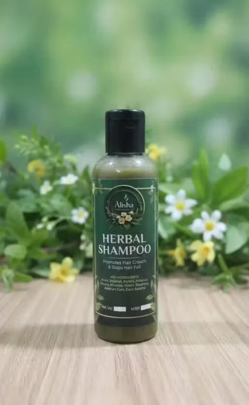 Herbal Shampoo Natural Ayurvedic Anti Hair Fall Shampoo for Men Women Sulfate Free Hair Cleanser for Dandruff Control Scalp Nourishment Damage Repair Soft Smooth Strong Hair Growth India image 1