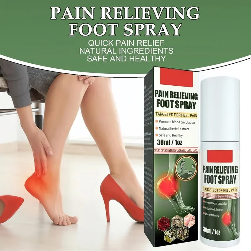 ELHAE Foot Pain Relief Spray 30ml with Eucalyptus & Mint Cooling Heel & Arch Relief Mist for Heel Pain, Sore Feet, Cracked Heels Non-Greasy Daily Use image 2