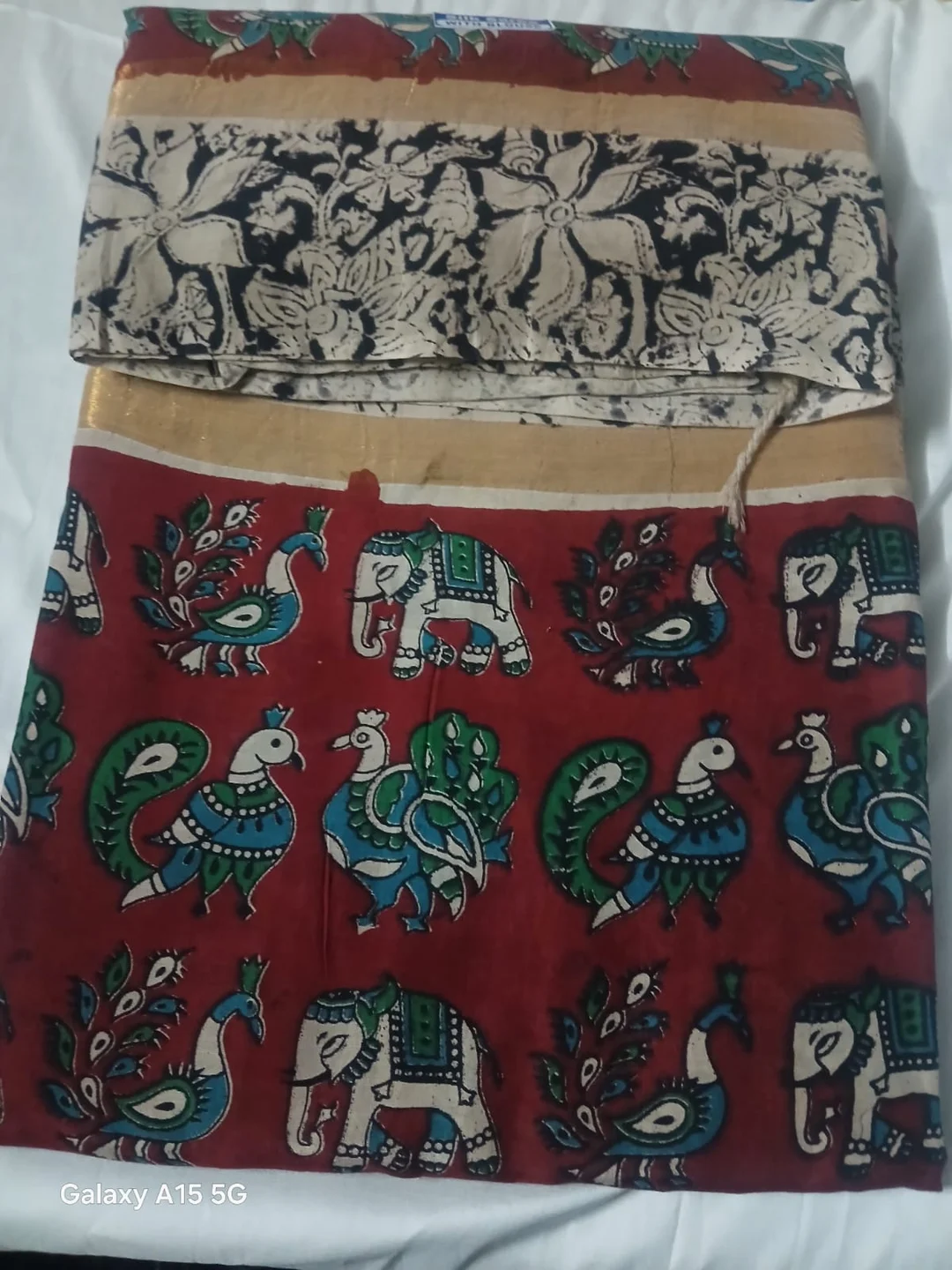 Maroon Banarasi Silk Saree with Elephant Peacock Kalamkari Prints Zari Border Traditional Designer Wedding Festive Wear Ethnic Saree for Women India image 4