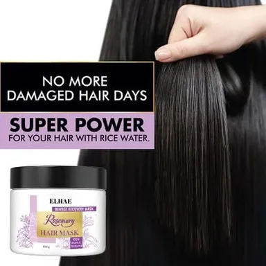ELHAE Rosemary Hair Mask 100g for Damage Repair Deep Conditioning Hair Treatment Natural Hair Nourishment for Dry Frizzy Damaged Hair Strengthening Scalp Care Mask India thumbnail 2