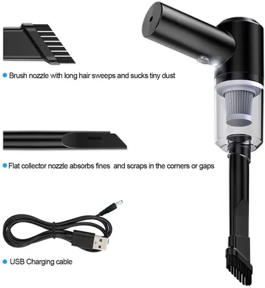 2-in-1 Portable Vacuum Cleaner Nozzle Attachment with Brush & Flat Crevice Tool for Car Interior Cleaning, Keyboard Dust Removal, Sofa Gaps, Narrow Spaces Deep Cleaning Universal Vacuum Accessory thumbnail 2