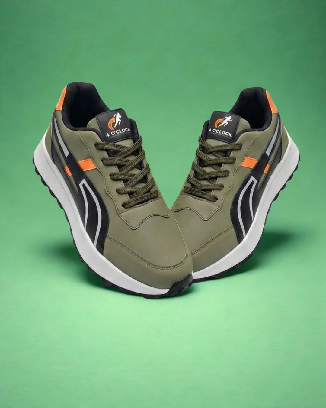 4 O'Clock Men's Olive Green Tactical Sneakers Outdoor Walking Shoes Lightweight Cushioned Military Style Sports Shoes with Anti-Slip Lugged Rubber Sole All Terrain Hiking Training Footwear India Olive 6 image 4