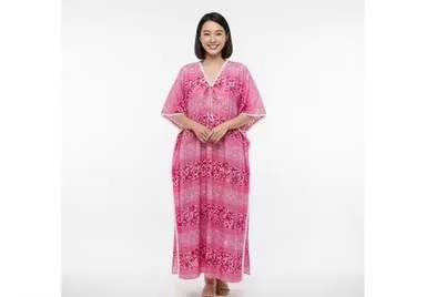 Women’s Cotton Kaftan Nighty Soft Breathable Loose Fit Night Wear Maxi Night Dress for Summer Comfort Sleepwear Lounge Wear Stylish Home Wear India KAFTAN NIGHTY XXL thumbnail 0