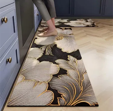 Kitchen Floor Mats Set of 2 Non-Slip Soft Absorbent Anti Fatigue Rugs for Sink Stove Laundry Hallway Office Standing Desk Use Washable Quick Dry Microfiber Cushioned Comfort Mats India thumbnail 0
