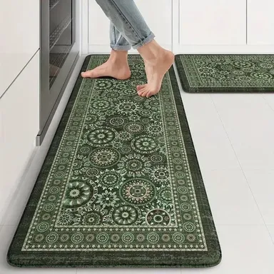 Anti Fatigue Kitchen Mats for Floor Set of 2 Cushioned Memory Foam Non Slip Ergonomic Standing Desk Rug for Kitchen Sink Laundry Office Comfort Support Rug thumbnail 0