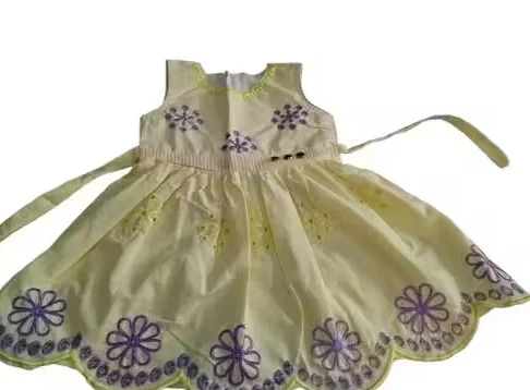 Girls Cotton Frock Dress Age 9–12 Years Soft Breathable A-Line Knee Length Casual Summer Wear Comfortable Daily Wear School Wear Stylish Cotton Dress for Kids India COTTON FROCK 9-12 Months image 2