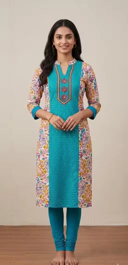Women Cotton Kurti Soft Breathable Ethnic Wear Straight Fit Casual Office Wear Daily Use Summer Kurta Comfortable Lightweight Cotton Kurti India COTTON KURTI L image 1