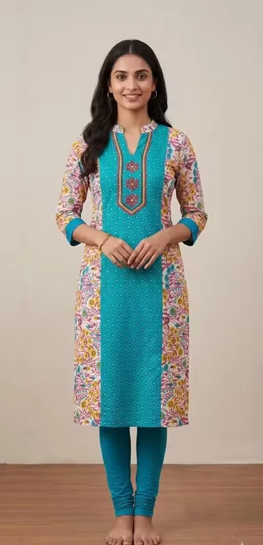 Women Cotton Kurti Soft Breathable Ethnic Wear Straight Fit Casual Office Wear Daily Use Summer Kurta Comfortable Lightweight Cotton Kurti India COTTON KURTI L thumbnail 0