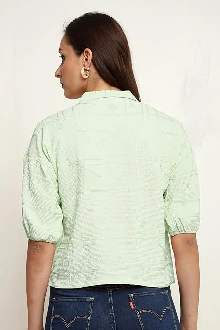 itshe Boho Print Oversized T-Shirt for Women Loose Fit Half Sleeve Round Neck Casual Graphic Cotton Tee Summer Streetwear Plus Size Trendy Ladies Top India Mint Green S image 2